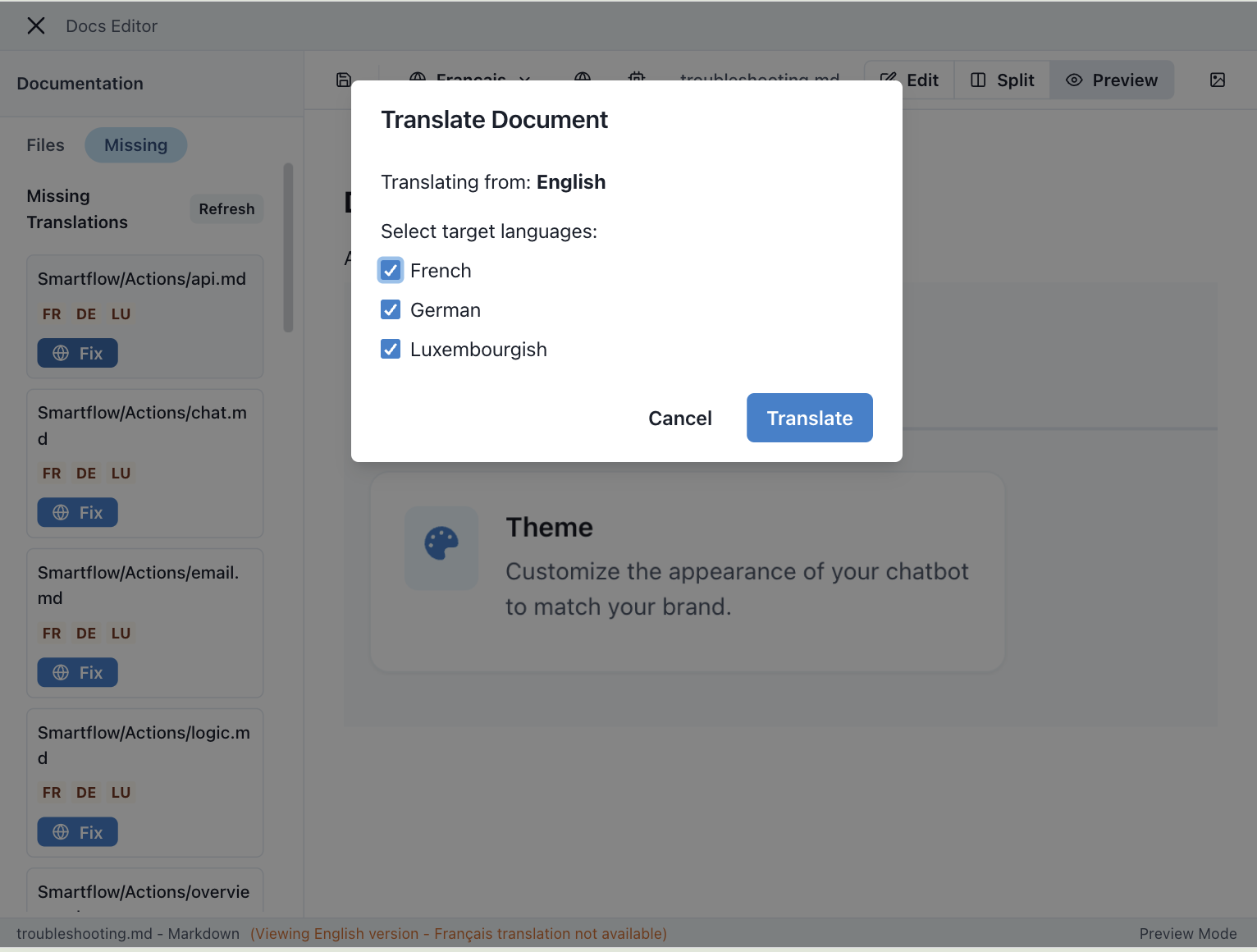 Dicodocus Missing Translations Analyzer & AI-Powered Translations
